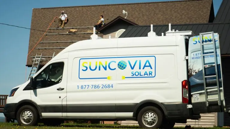suncovia branded van parked
