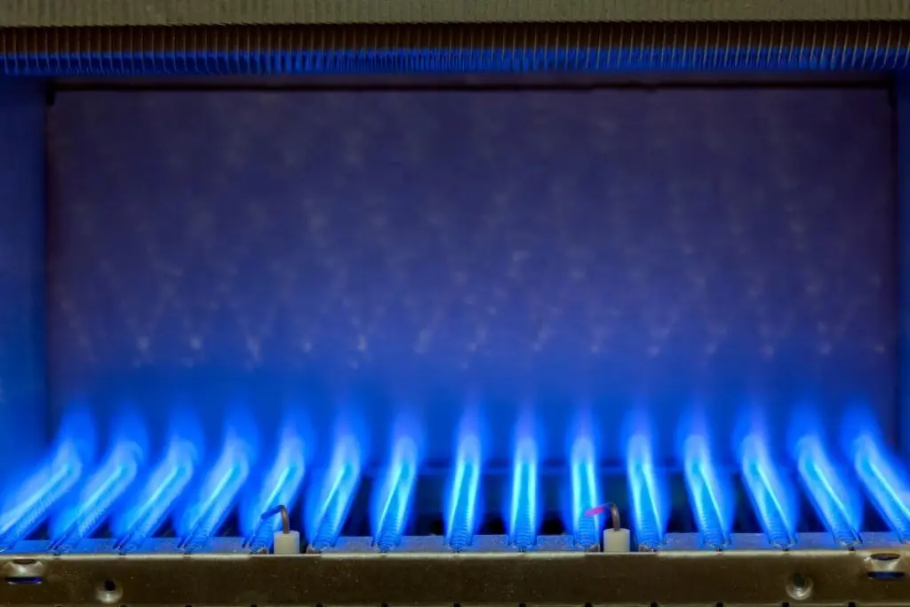 Burning-gas-in-water-heater-furnace