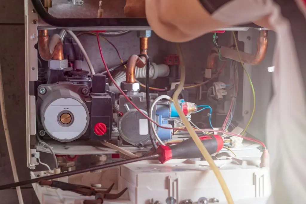 setting up and cleaning a boiler