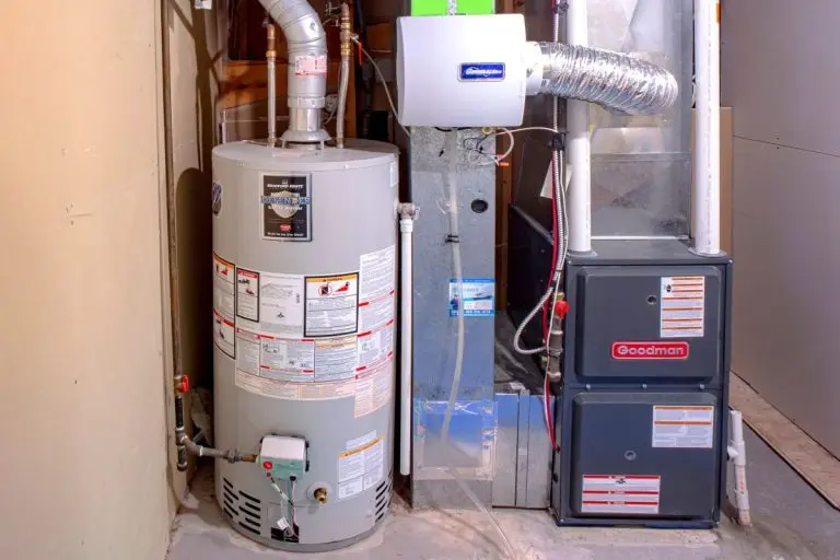 A home Goodman high efficiency furnace with Bradford White Residential gas water heater