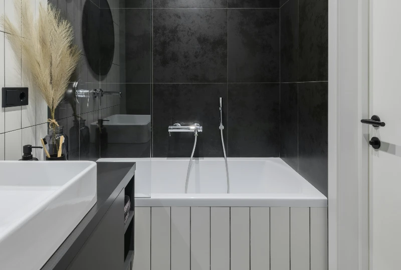 black wall tile