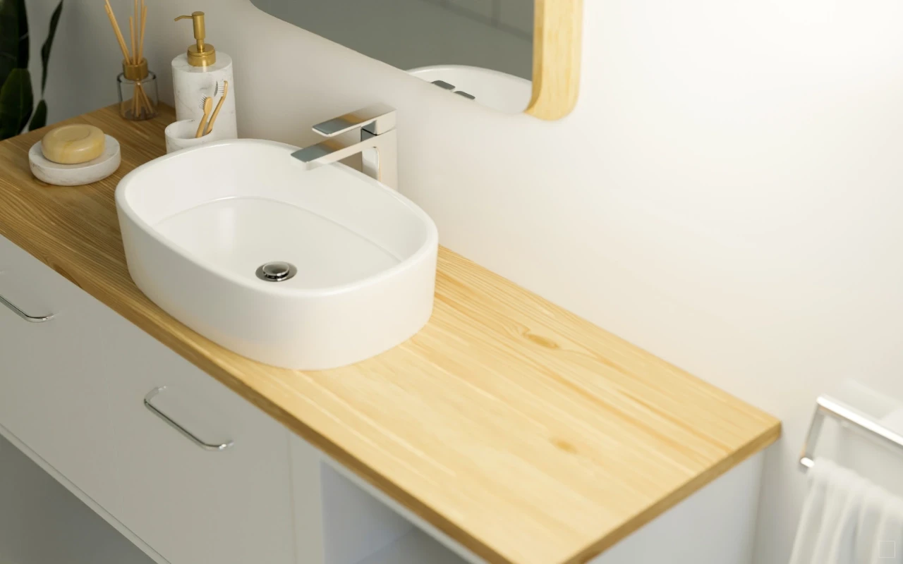Butcherblock Countertops in Bathroom