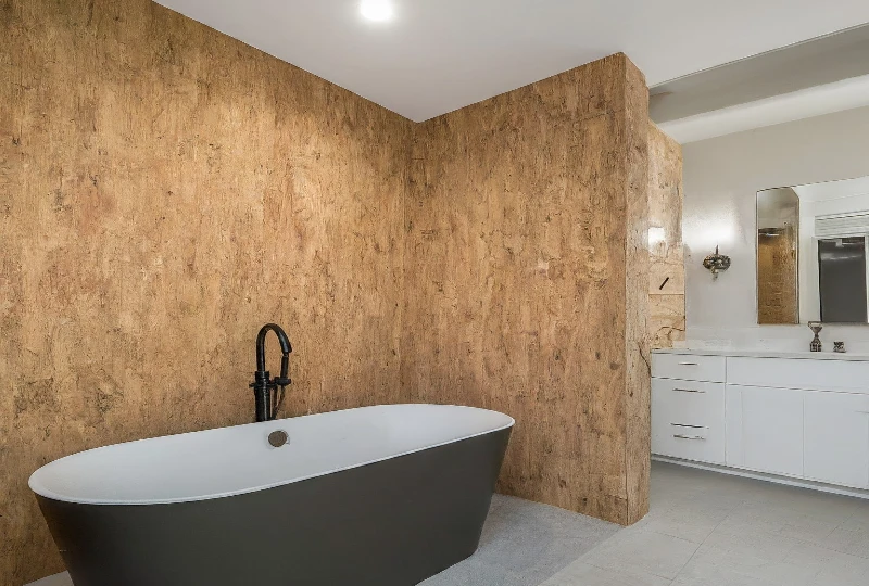 Cork Walls in Bathroom