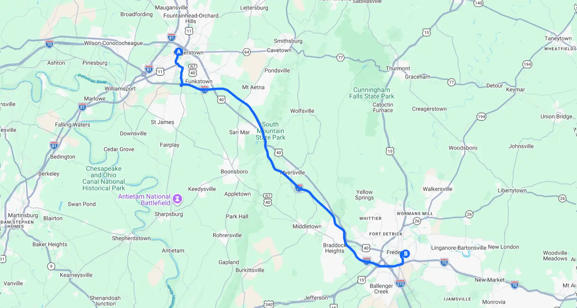directions from hagerstown roundhouse museum to ikfs