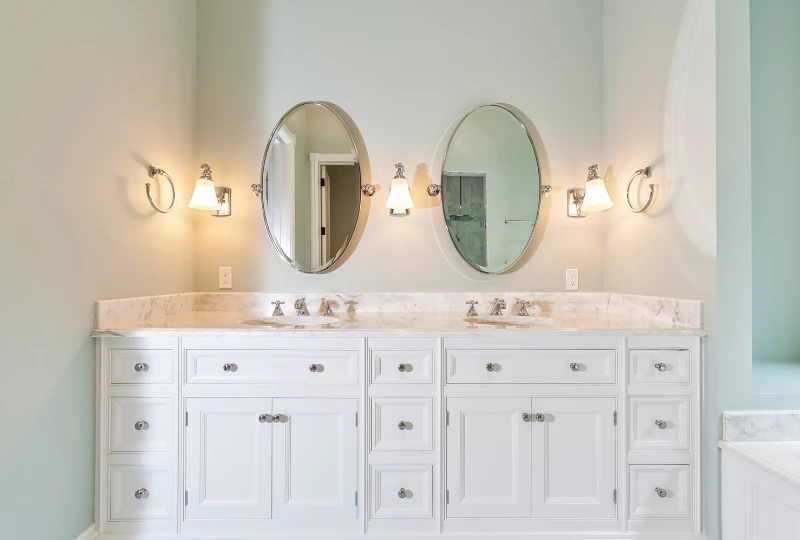 Double Vanity Built In Cabinet