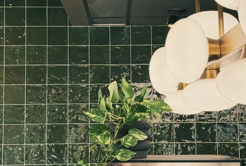glazed ceramic tile backsplash