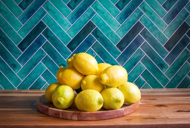 glazed ceramic tile blue feature wall