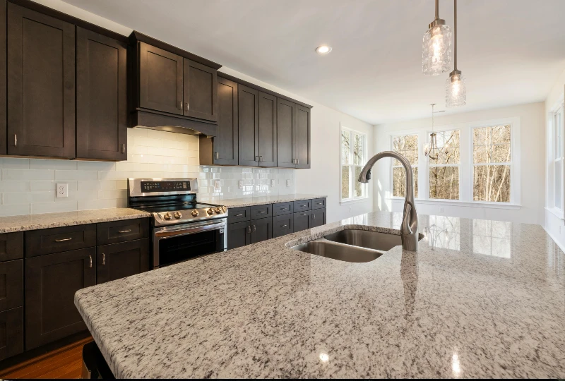 granite kitchen island grey and white