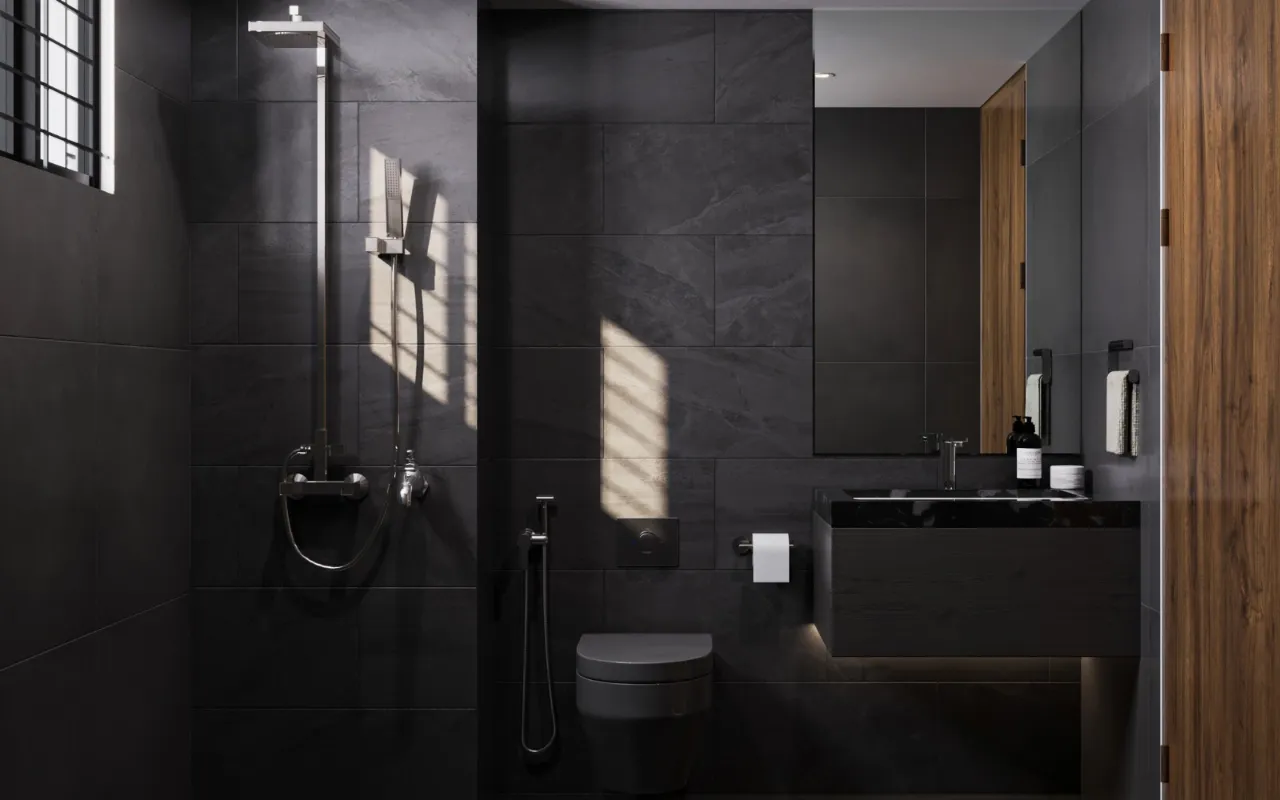 Inspiration Bathroom remodeling black sleek modern