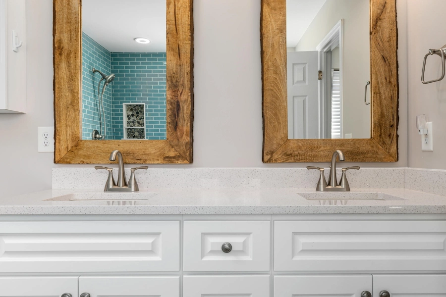 bathroom with double vanity