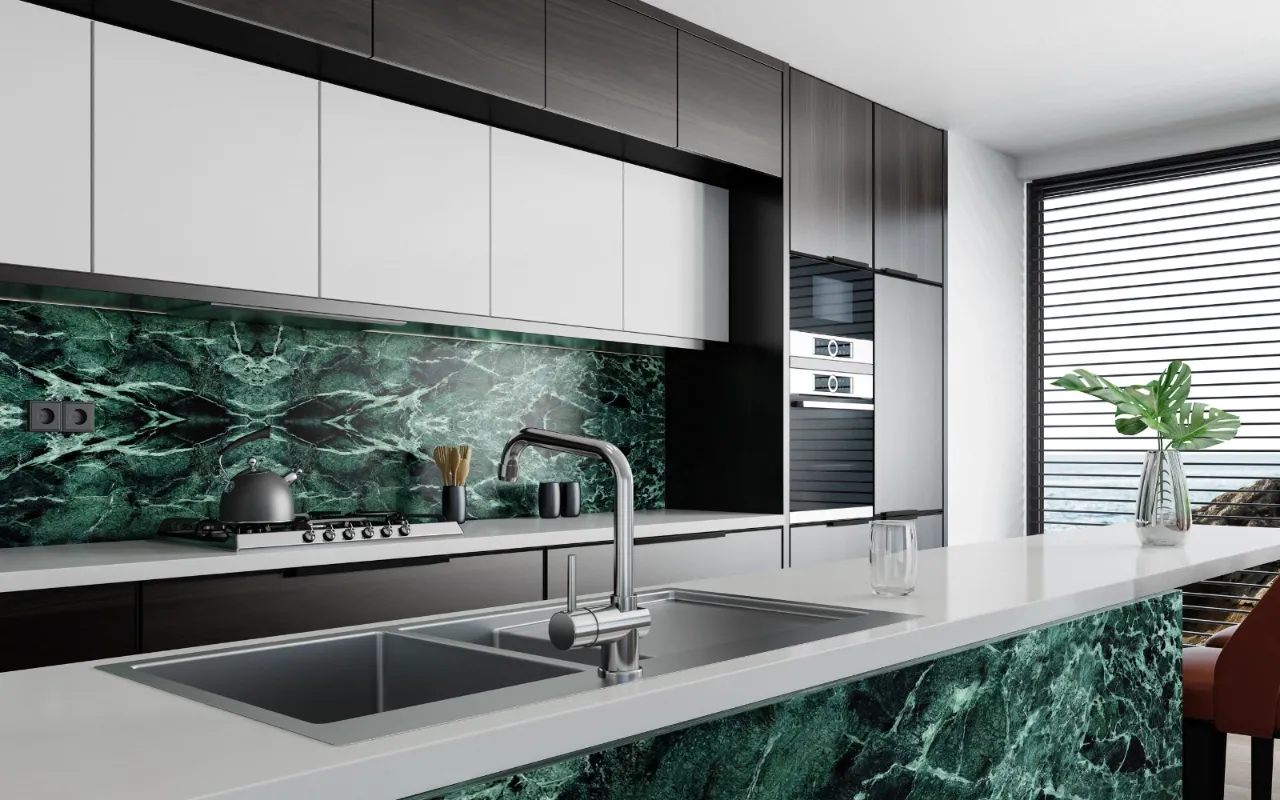Kitchen Marble Backsplash Installation