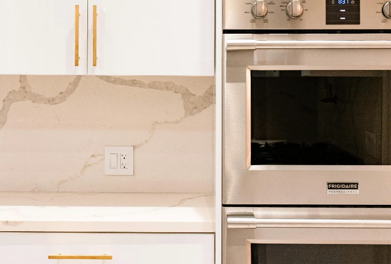 Marble countertop and backsplash