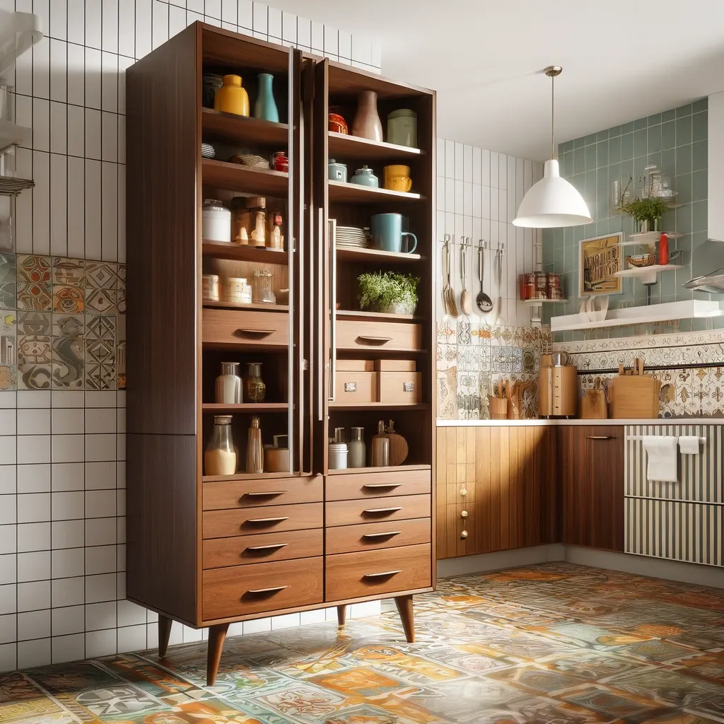 Mid Century Pantry Cabinet