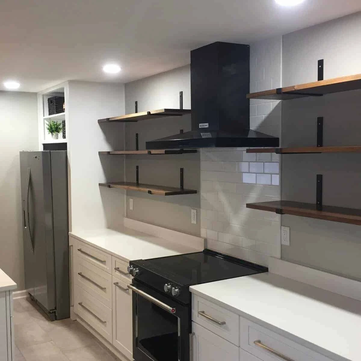 Modern Kitchen Remodel - Open Shelving Side View 2