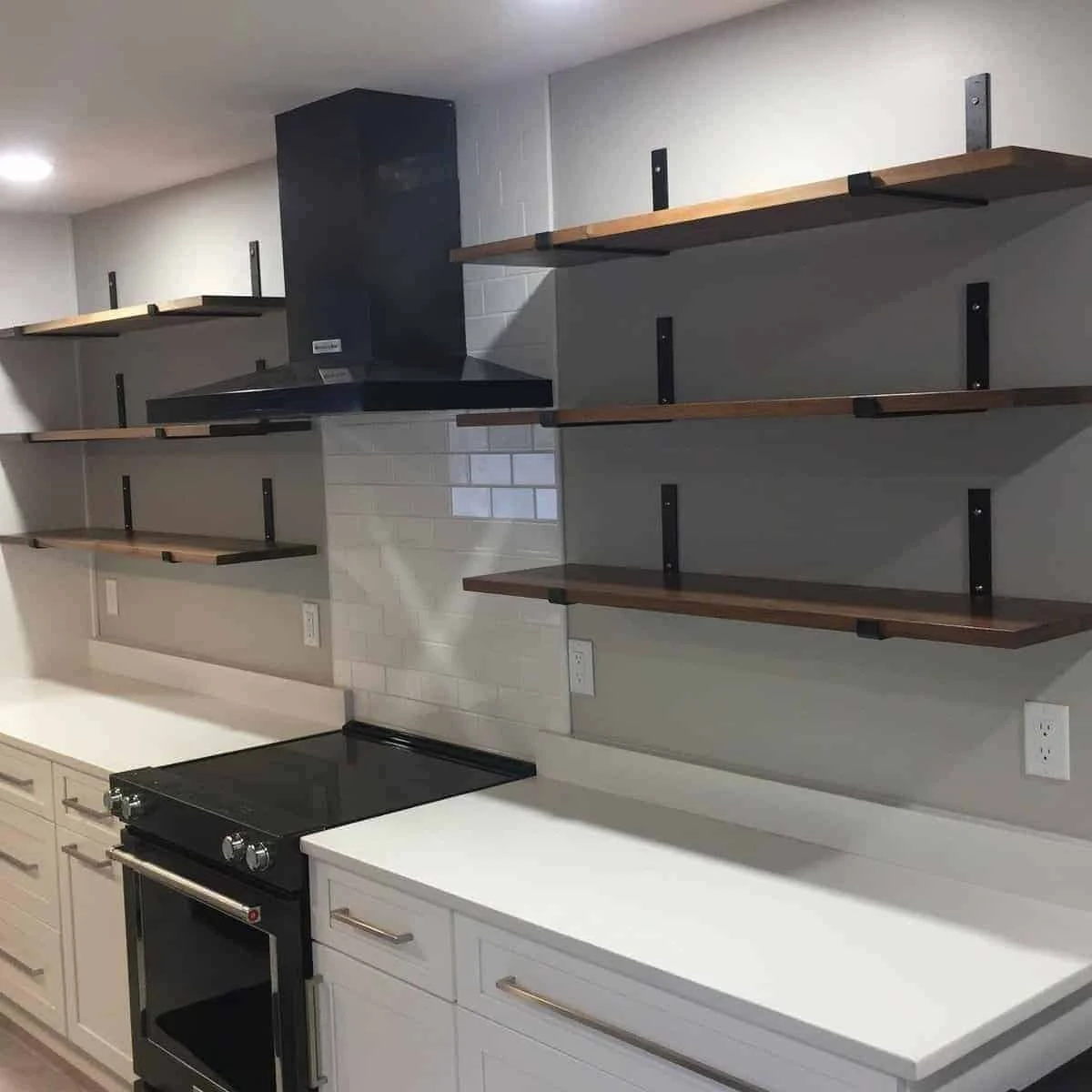 Modern Kitchen Remodel - Open Shelving Side View