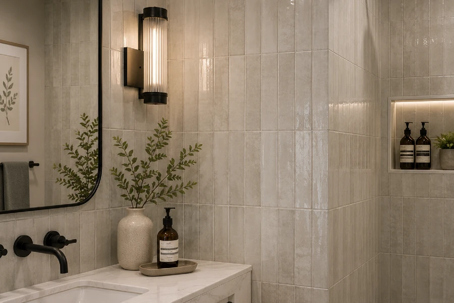 modern bathroom with serene accents