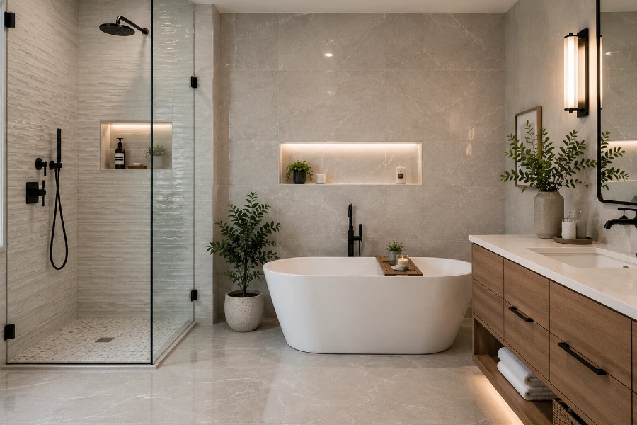 modern minimalist spa bathroom retreat