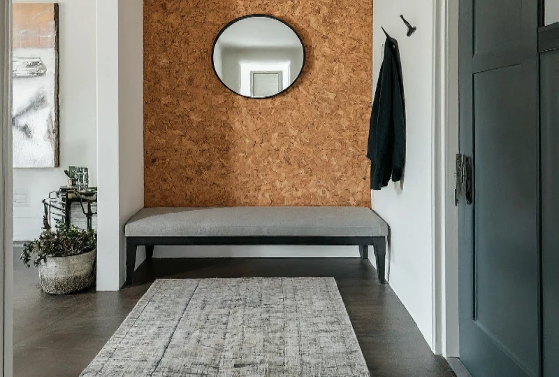 Mudroom cork wall