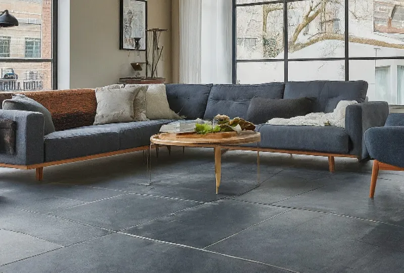 slate tile living room