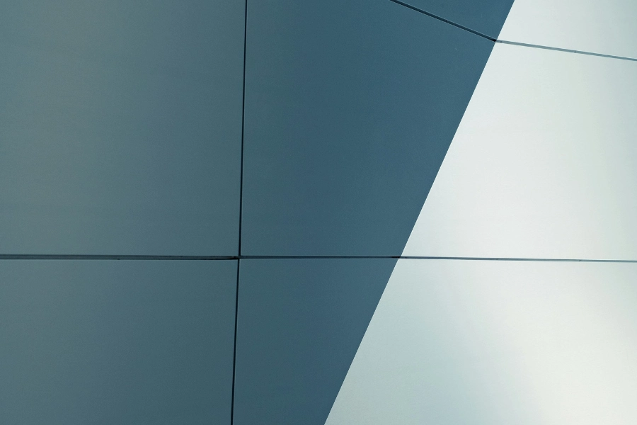 blue and white metal tiles