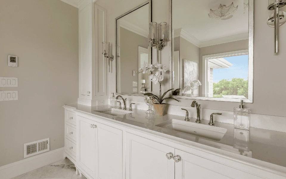 white bathroom vanity
