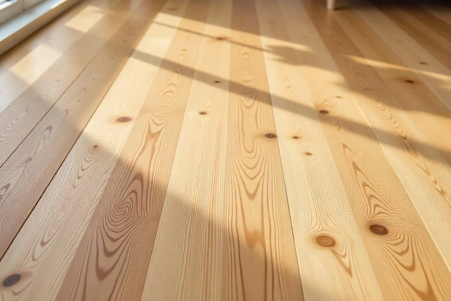 A hardwood floor sample featuring a seamless blend of red oak and white oak.