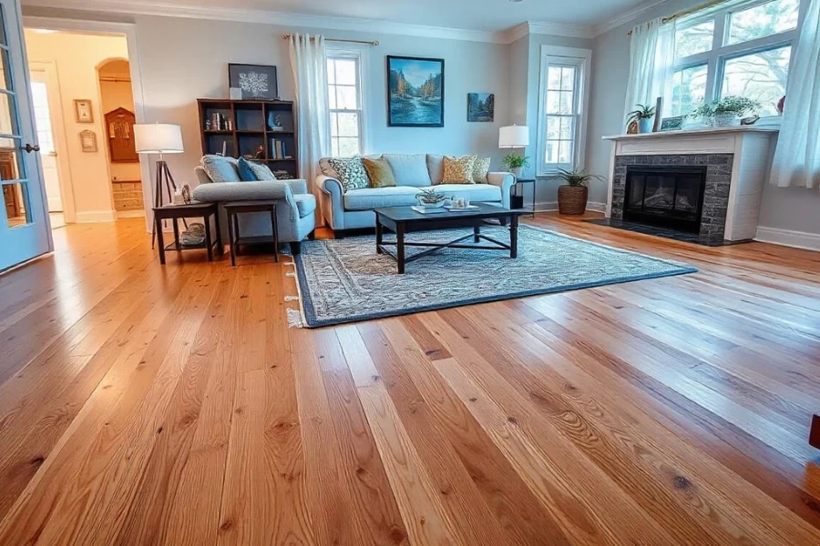 An image of maple hardwood floors with a matte finish.