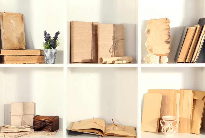 White plain shelving