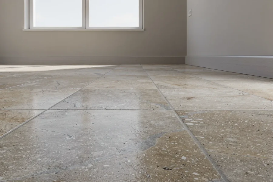 a beautifully designed room featuring natural tile floors