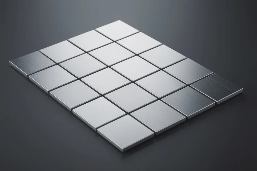 a collection of sleek metal tiles