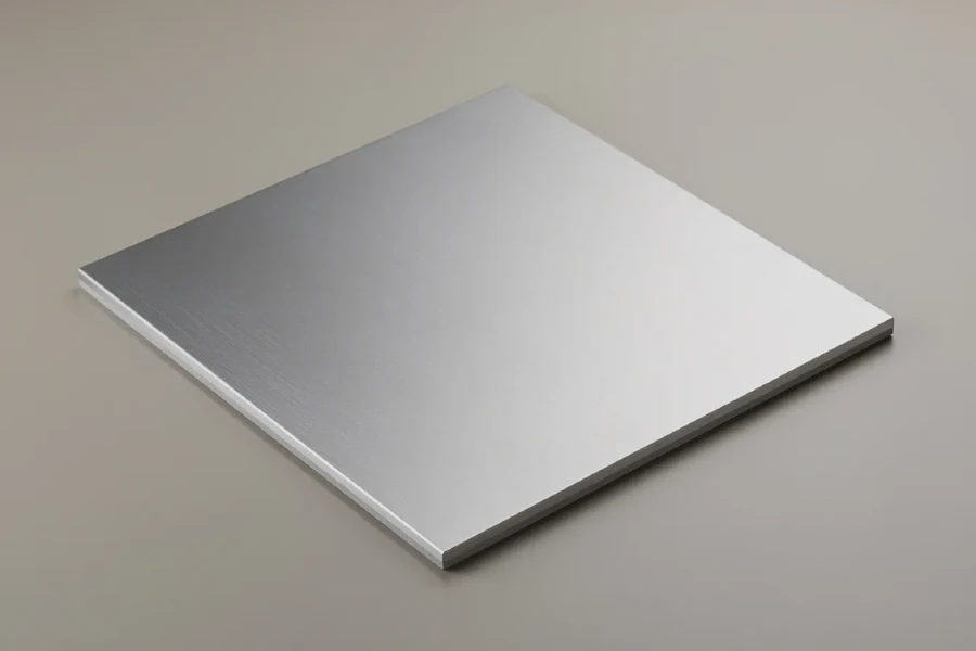a sleek and modern metal tile backsplash