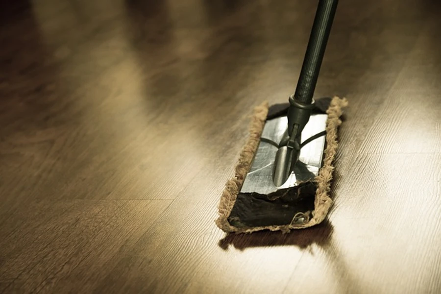 mopping hardwood floors