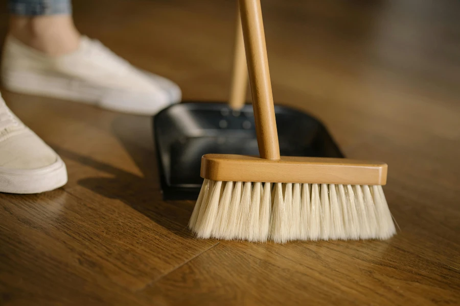 sweeping flooring