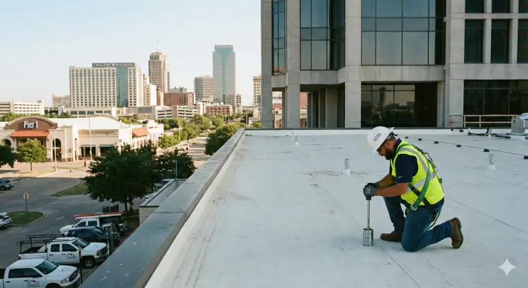 Fort Worth commercial roofing services by Texcore Construction - experienced roofing company