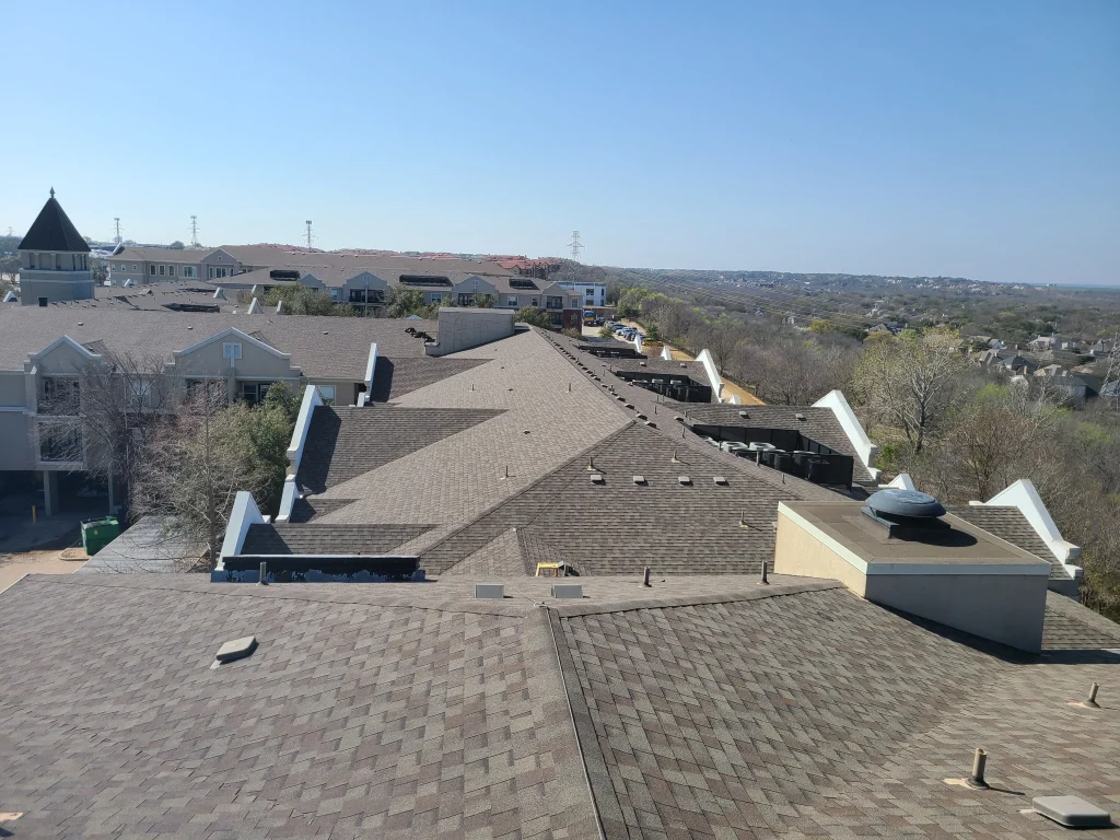 Shingle roof replacement across an apartment complex