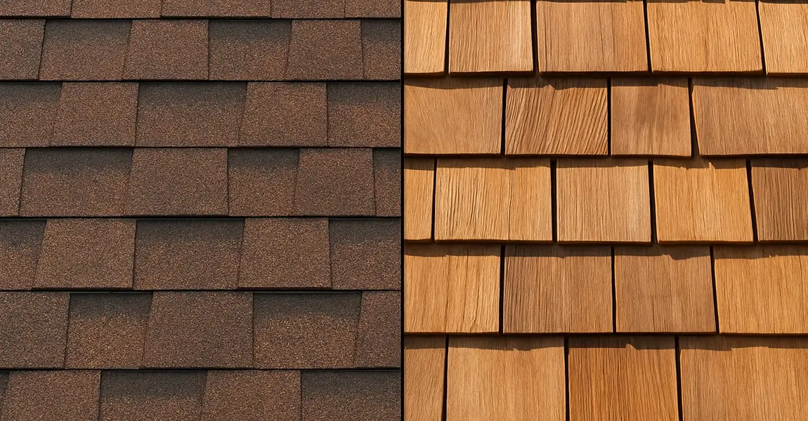 asphalt shingles vs wood shakes