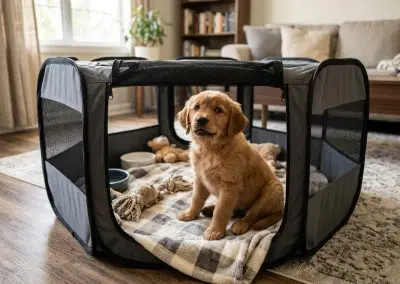 How to Quiet a Whining Puppy in Their Playpen for Good