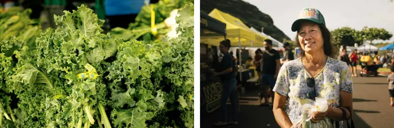Fresh farmers' market produce from Ma‘o Organic Farms.Alyson receives fresh, local produce through the food subscription program.