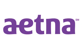 Aetna logo in purple text.