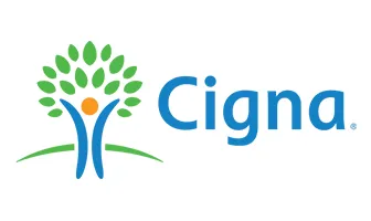 Cigna logo with tree and person design.