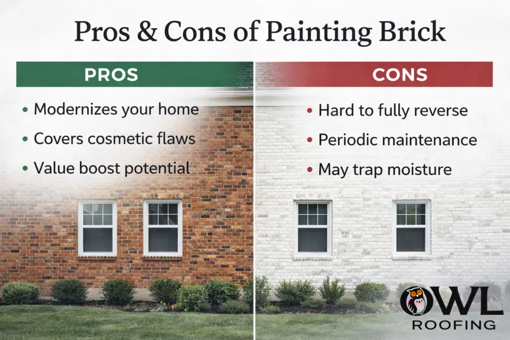 the pros and cons of painting brick 