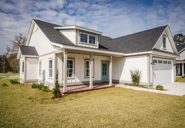 Roofing Minneapolis Modern new Construction White Siding Cottage House for Sale in Suburbs with Turquoise Door