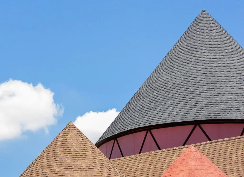 multi colored Roof conical shape