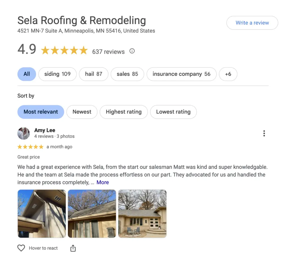 Roofing company with positive reviews, sela roofing and remodeling - best top roofers in minnetonka minnesota with high reviews