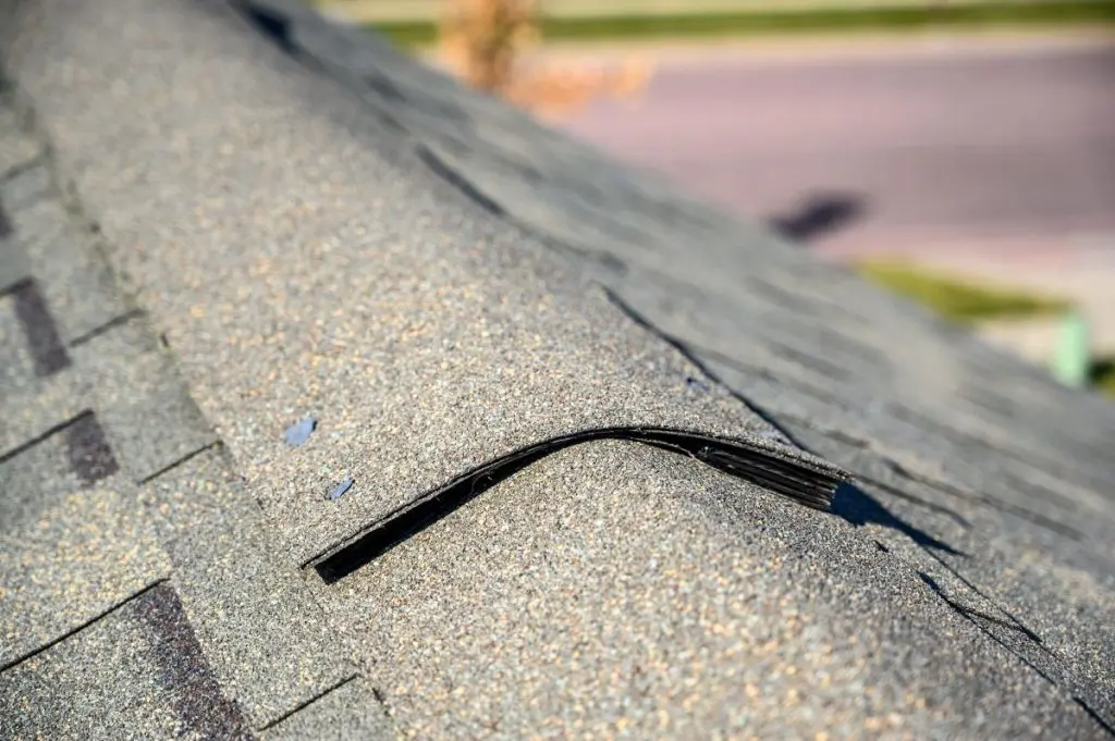 Asphalt shingle roof with ridge cap