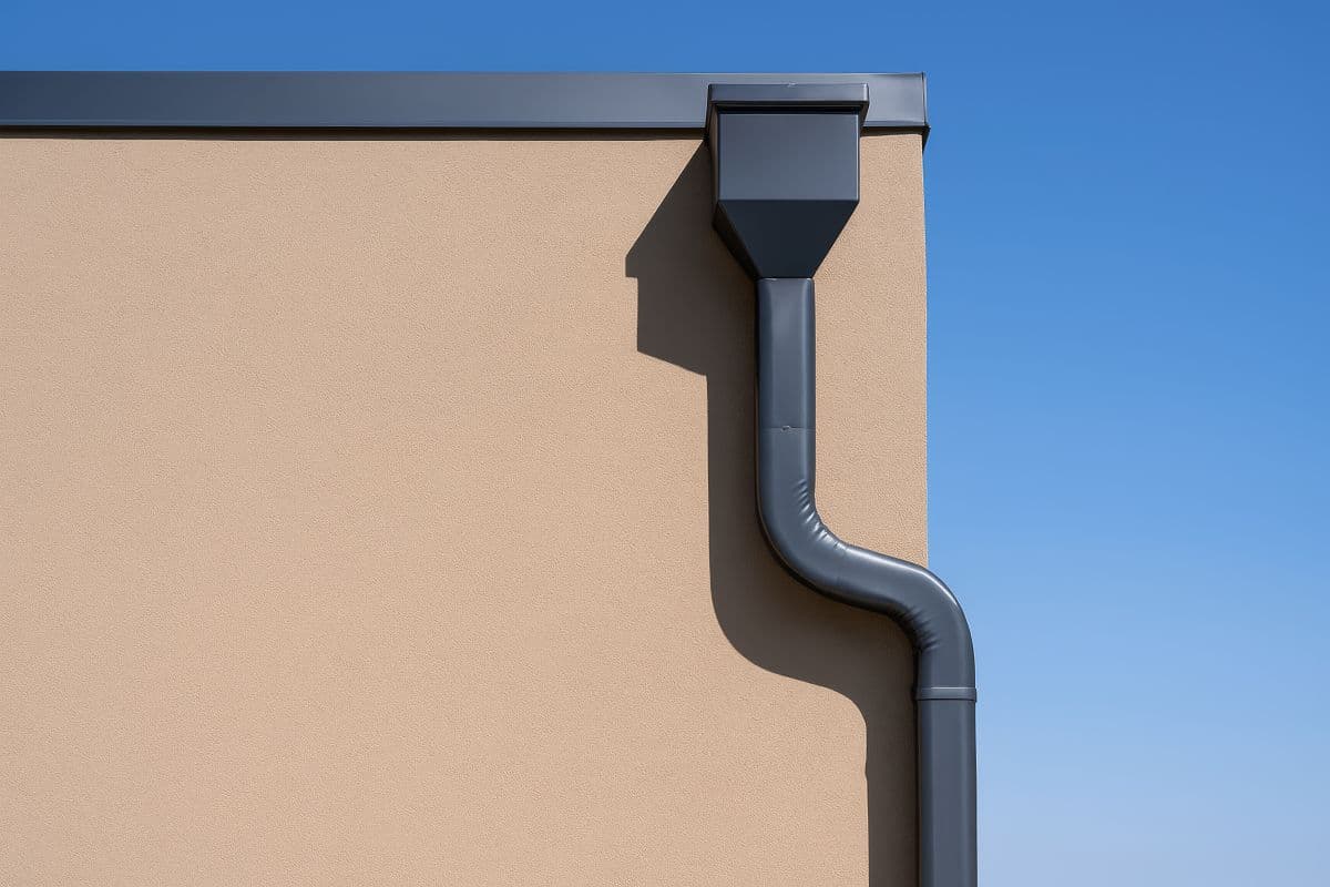 scupper and downspout on modern building