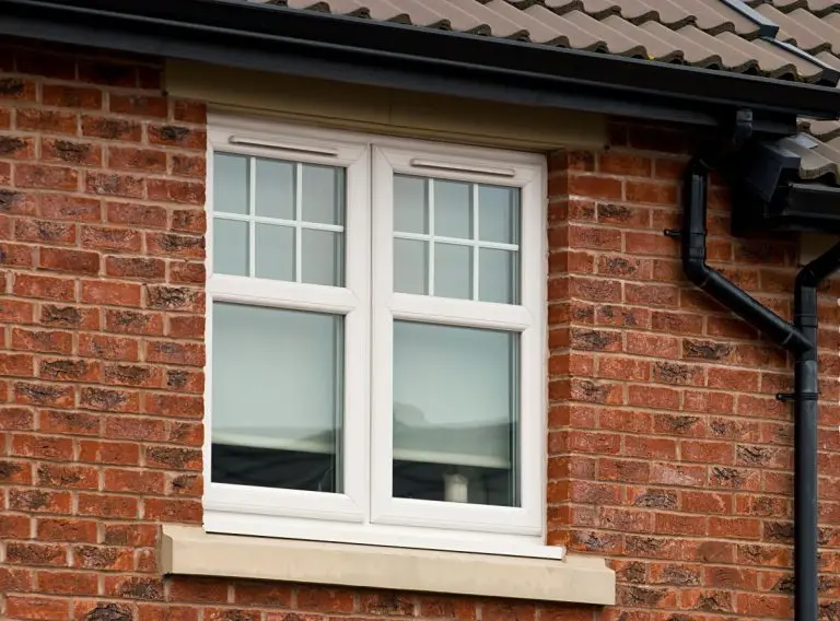 brick house with white windows