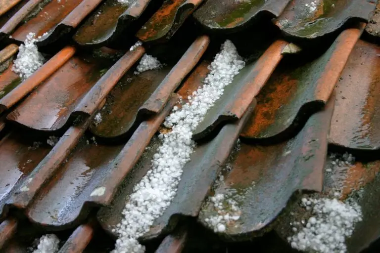 hail on a tile roof