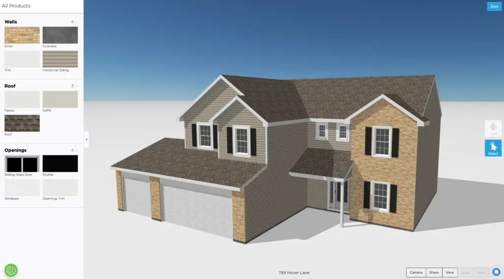 Hover Best Shingle Colors 3D Visualization on your own home in Minnesota