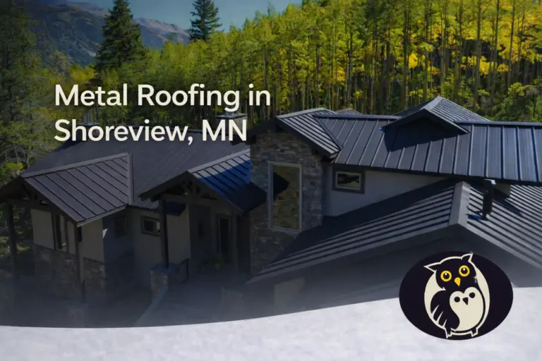 cover photo that says metal roofing in Shoreview mn
